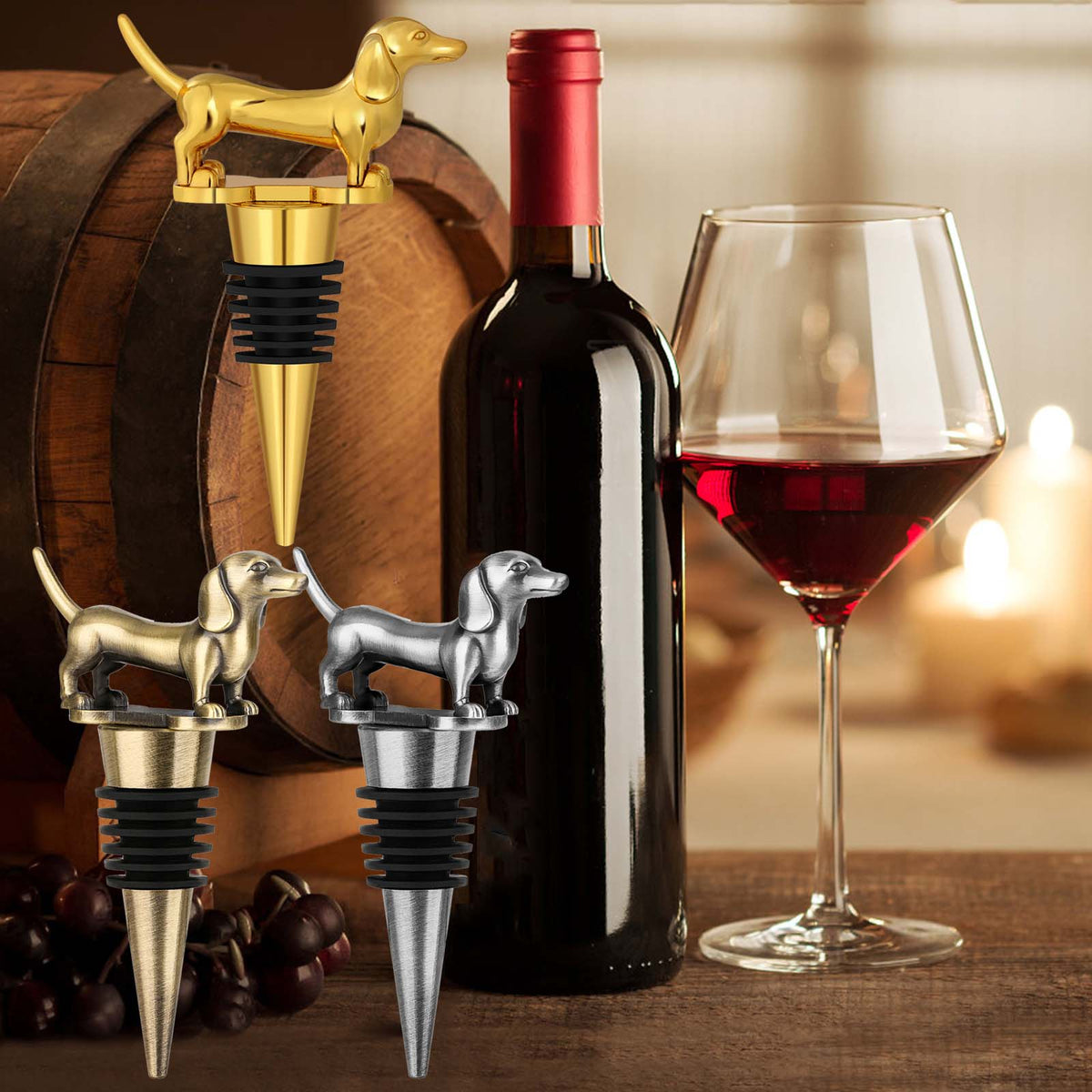 Long Dog Wine Bottle Stopper — view 1