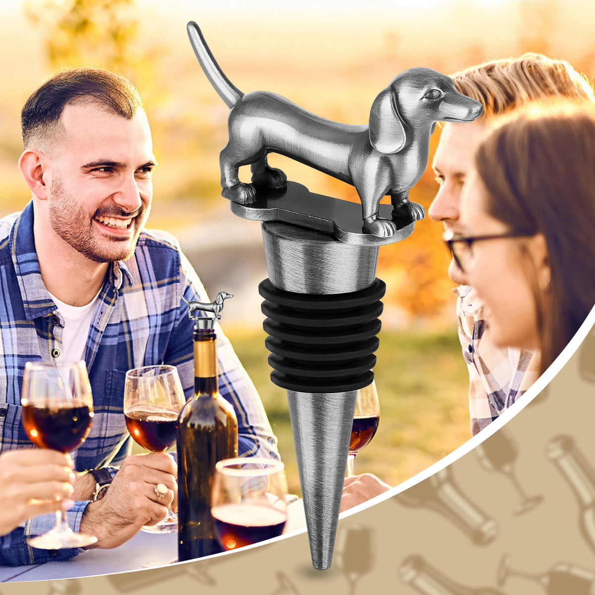 Long Dog Wine Bottle Stopper — view 8