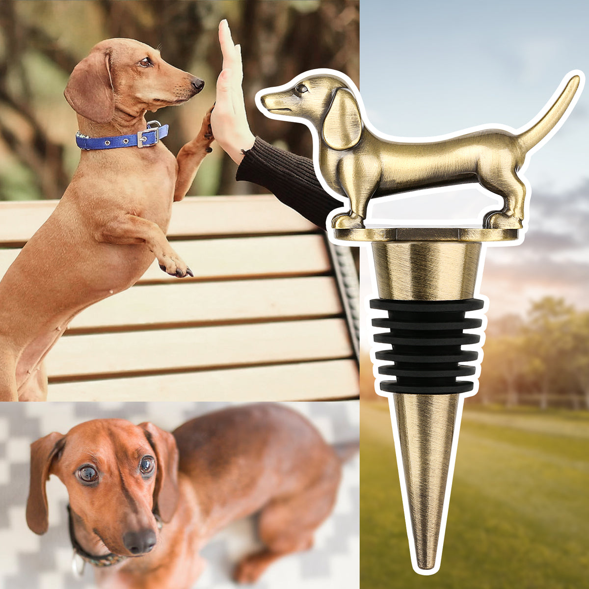Long Dog Wine Bottle Stopper — view 9